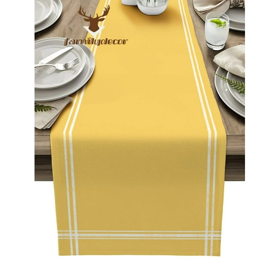 Solid Color Yellow Table Runner Home Wedding Decor Table Flag Mat Table Centerpieces Decoration Party Dining Long Tablecloth
