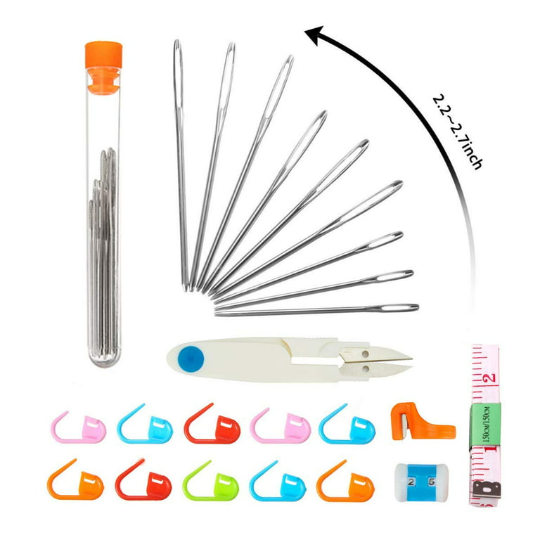 Gliving Best 37pcs Crochet Hooks Set, Extra Long Crochet Hooks and Ergonomic Soft Grip - Satisfy Arthritic Hands. Including Stitch Markers and Measure