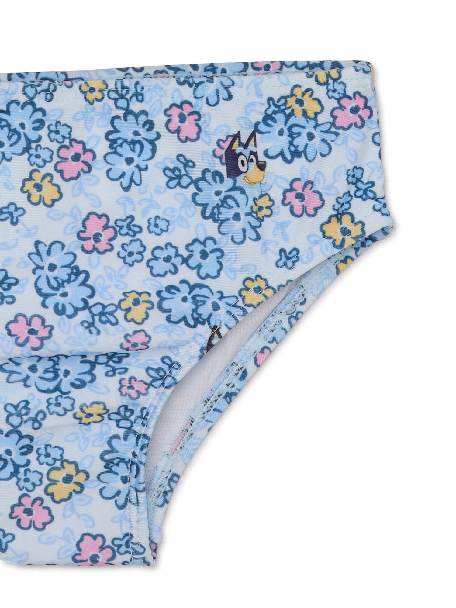 Bluey Toddler Girl Puff Sleeve Swimsuit, 2-Piece, Sizes 12M-5T