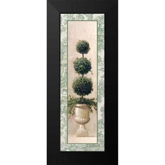 Welby 7x14 Black Modern Framed Museum Art Print Titled - Ivy Topiary IV