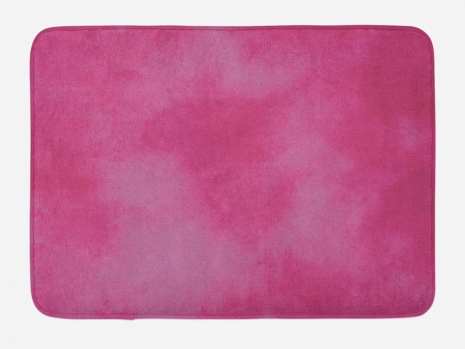 Hot Pink Bath Mat, Mottled Abstract Vibrant Colored Texture Image