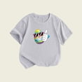 thumbnail image 5 of Afuyipoi Children's Casual Loose T-shirt,Comfortable For Adults (1-12Y) Short Sleeve Crewneck Top Short Sleeved Round Neck Gray 2-3, 5 of 5