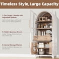 thumbnail image 2 of LUMAMIN Arched Pantry Cabinet, 71" Farmhouse Kitchen Pantry Storage Cabinet with Door Shelves, Adjustable Shelves, Hidden Drawer & Glass Door, White, 2 of 10