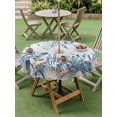 thumbnail image 4 of Outdoor Tablecloth with Umbrella Hole for Patio/Picnic/Party/Camping, Blue Turtle Coastal Waterproof Table Cloth Round Cover Washable, Summer Beach Coral Nautical Starfish Sea Eucalyptus (Dia 54"), 4 of 8