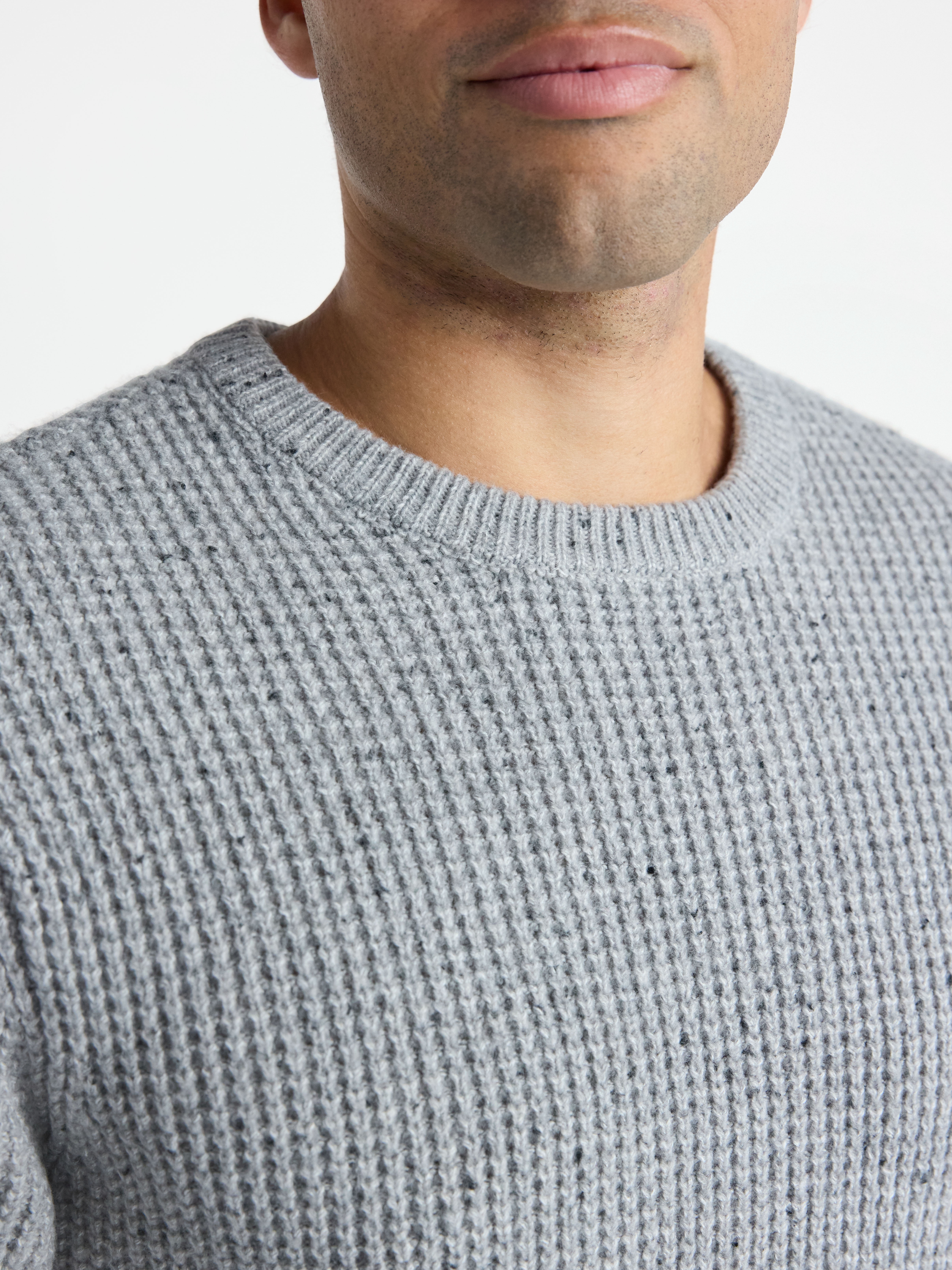 George Men's and Big Men's Waffle Crewneck Sweater with Long Sleeves, Sizes S-3XL