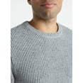 thumbnail image 4 of George Men's and Big Men's Waffle Crewneck Sweater with Long Sleeves, Sizes S-3XL, 4 of 5