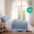 thumbnail image 3 of THD Winston - 3 Piece Full Queen Size Quilt Set, Lightweight Queen Bedspread Coverlet Set (Full/Queen, Light Blue), 3 of 8