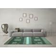 thumbnail image 3 of Ahgly Company Indoor Rectangle Abstract Light Blue Modern Area Rugs, 6' x 9', 3 of 4