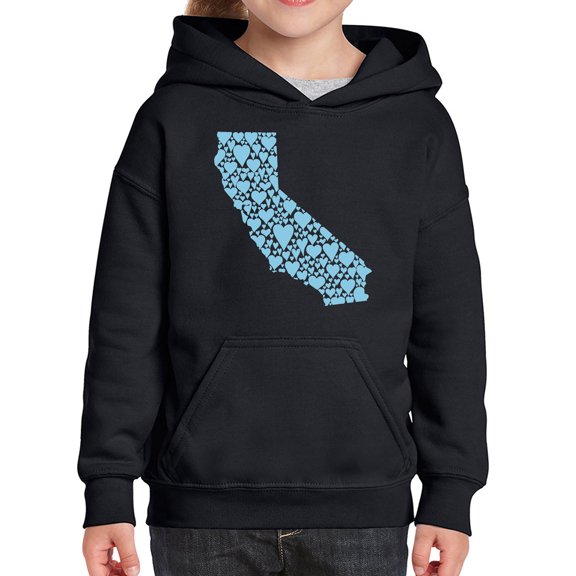 Girl's Word Art Hooded Sweatshirt - California Hearts