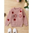 thumbnail image 3 of Baby Girl Valentine’s Day Sweaters Cute Long Sleeve Heart Embroidery Knit Pullovers Jumper Tops, 3 of 9