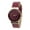 Burgundy, variant on Geneva Japanese Movement Stainless Steel Back Casual Black Faux Leather Strap Watch
