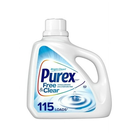 Pack of 2 Purex Liquid Laundry Detergent, Free & Clear, 150 Fluid Ounces, 115 Loads