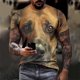 thumbnail image 5 of Tops para hombre, blusas y camisas de cuello redondo y manga corta para hombre, blusas casuales deportivas con estampado de perros y animales divertidos para hombre, camisas vintage de cuello redondo,, 5 of 8