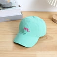 thumbnail image 2 of Xijirk Kids Baseball Cap Solid Color Breathable Caps Adjustable Ponytail Hole Kids Summer Outdoor Sports Play Daily Wear,Z01 Mint Green,One Size, 2 of 3