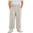 thumbnail image 2 of Pants for Boys and Girls Unisex Kids 12Months-11Years Casual Wide Leg Solid Color Full Length Trousers Pants with Pockets Back to School Casual Daily Wear, 2 of 8