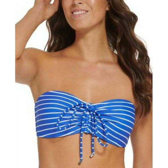 Tommy Hilfiger GULF BLUE Striped Convertible Bandeau Bikini Top, US 2X-Large