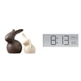 thumbnail image 1 of Reloj de pared digital con estatua de cerámica, reloj de escritorio multifuncional, , conejito artístico, para oficina, adecuado para s, 1 of 8