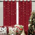 thumbnail image 3 of Alishomtll Snowflake Foil Print Christmas Blackout Curtains, Christmas Grommet Window Curtains Drapes, 52" x63", Red, Set of 2 Panels, 3 of 9