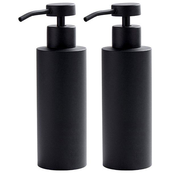 2X Dispensador de Jabón de Manos - Dispensadores de Loción para Encimera de Baño de de Acero Inoxidable, Negro