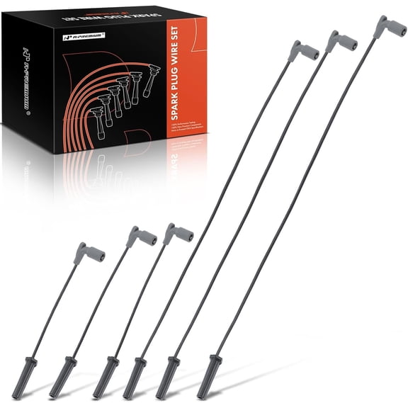 A-Premium Ignition Spark Plug Wires Set of 6 Compatible with Chevrolet Impala 2006-2009, Malibu 2007-2009, Pontiac G6 2007-2009, Saturn Aura 2007-2008, V6 3.5L 3.9L
