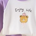 thumbnail image 4 of TOWED22 Infant Toddler Clothes Set Long Sleeve Graphic Round Neck Soft T-Shirt Jogger Pants Fall Winter Warm Outfits 2Pcs(Purple,4-5 Y), 4 of 6