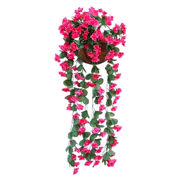 Flores artificiales, flores falsas, ramos de rosas simuladas, cestas colgantes de pared con flores simuladas, paisajismo decorativo, flores artificiales, flores de ratán para decoración del hogar, ros
