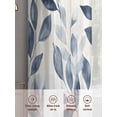 thumbnail image 7 of Navy Blue Botanical Semi Sheer Curtains 96 Inch Length 2 Panels Set, Pastoral Spring Leaves Watercolor Sheer Kitchen Curtain Privacy Voile Window Curtain for Living Room Bedroom Rod Pocket Drapes, 7 of 7