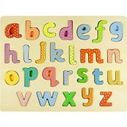 Professor Poplar's Lower-case Alphabet ABCs Wood Jigsaw Puzzle Board