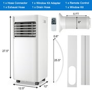 Costway 5000 BTU (8000 BTU ASHRAE) Portable Air Conditioner 3-in-1 Air Cooler w/Dehumidifier & Fan Mode Black