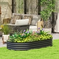thumbnail image 2 of Outsunny Raised Garden Bed, 6' x 3' x 1' Galvanized Planter Box, Black, 2 of 10