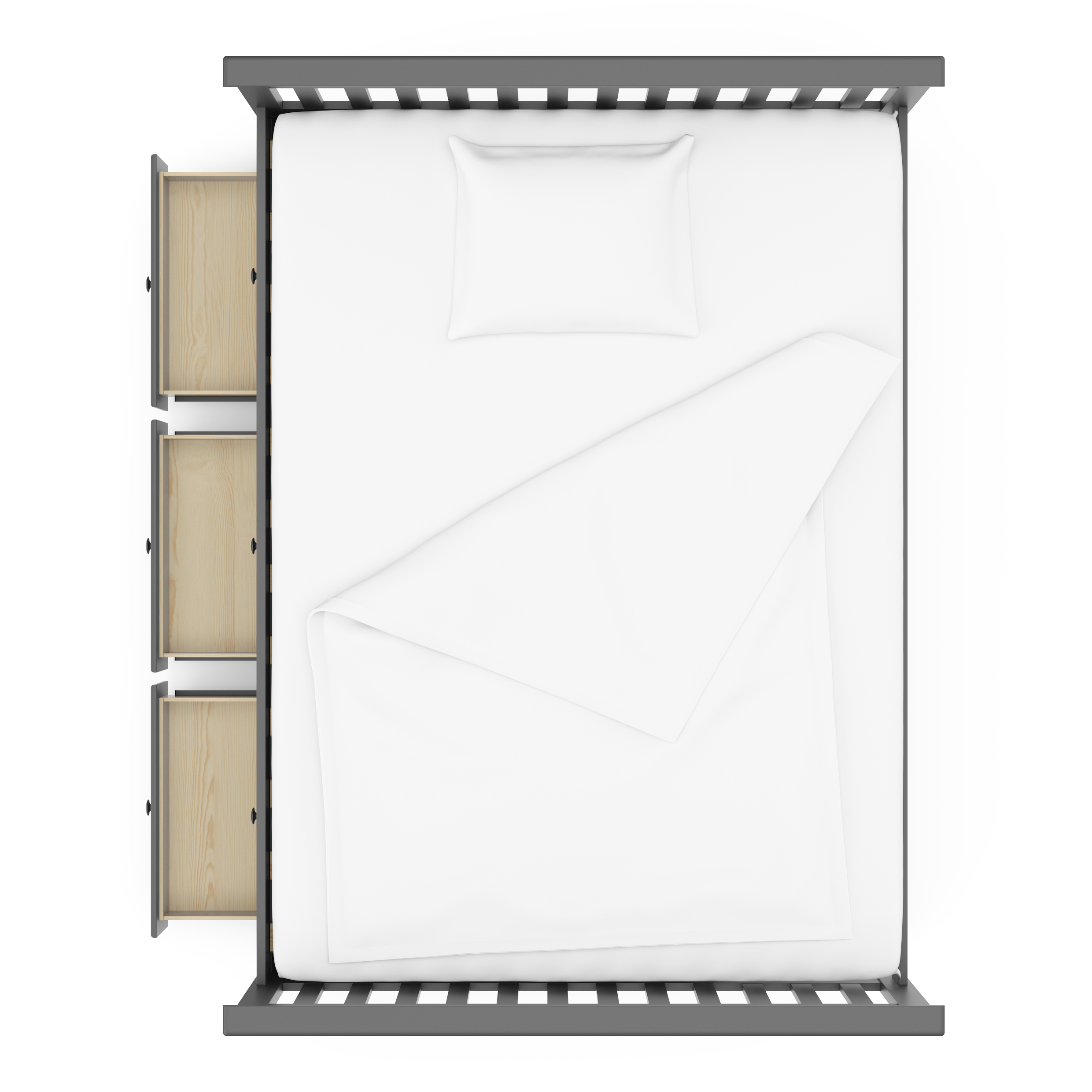 Storkcraft Marco Island Full Captain’s Bed with Twin Trundle, Gray