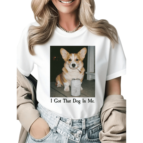 Vintage Corgi Dog Lover Gift Graphic Tees Womans T shirt Black White S-5XL Tops