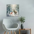 thumbnail image 2 of JEUXUS Reindeer and Cardinal Wall Art, Cute Christmas Artwork, Snowy Winter Forest, Scenic Nature, Premium Gallery Wrapped Canvas Decor, Ready to Hang,, 2 of 4