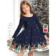 thumbnail image 3 of Vestido de moda con estampado completo de ciervos navideños y otoño para niñas, pijamas de Año Nuevo, trajes casuales de fiesta, ropa para niños de 2 a 6 años, 3 of 5