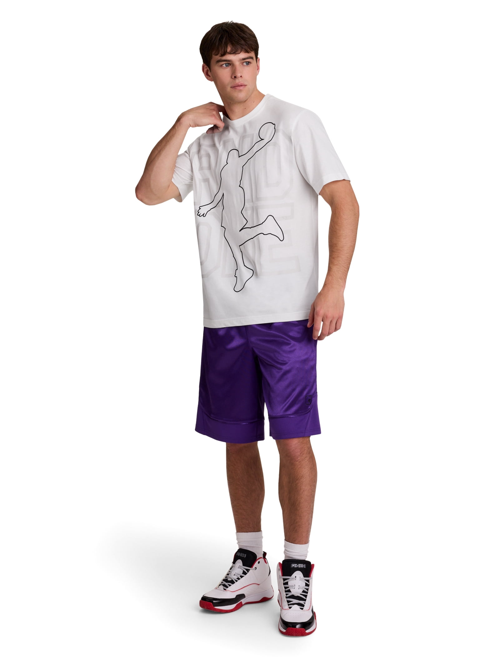 AND1 Men's and Big Men's Graphic T-Shirt, up to Size 5XL