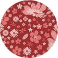 thumbnail image 1 of Ahgly Company Machine Washable Indoor Round Transitional Pastel Red Pink Area Rugs, 7' Round, 1 of 7