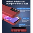 thumbnail image 4 of for Samsung Galaxy A03S Case, with Tempered Glass Screen Protector, Dust Proof Port Cover, Full Body Protection Rubber Cover Phone Case for Samsung Galaxy A03S/A02S, Black/Red, 4 of 16