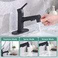 thumbnail image 5 of Bathroom Sink Faucet with Pull Out Sprayer, Single Handle Modern Bathroom Basin Faucet with Pop-up Sink Drain Stopper & Deck Plate 1 or 4-inch Centerset 3 Hole, Matte Black, 5 of 10