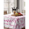 thumbnail image 6 of Pink Table Cloth, Waterproof Tablecloth for Rectangle Tables, Polka Dots Watercolor Abstract Art Reusable Washable Fabric Table Cover for Restaurant Kitchen Dining Tables 60"x84", 6 of 9