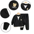thumbnail image 4 of Esaierr 6 Months-6 Years Boys Sweatshirt Tops for Baby Toddler,Fall Winter Sweatpants Long Sleeve Casual Elastic Waist Jogger Pants 2PCS Set, 4 of 9