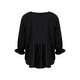 thumbnail image 3 of VISgogo Camisa holgada informal para mujer, blusas peplum de manga larga con cuello en V de color sólido, S/M/L/XL VISgogo moda, 3 of 9