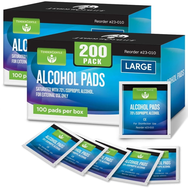 Toallitas con alcohol TenderGentle 70% isopropílico, 200 unidades