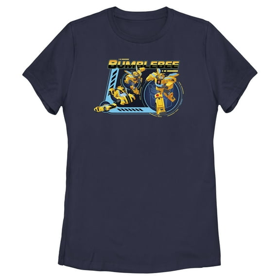 Women's Transformers: EarthSpark Transforming Bumblebee Graphic Tee Navy Blue Small