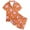 Orange, variant on Kiijoy Girls Ocean Theme Pajamas Short Sleeve Button Top Shorts Sleepwear
