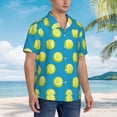 thumbnail image 2 of Lsque Ball Tennis pattern Hawaiian Shirt for Men, Unisex Summer Beach Casual Short Sleeve Button Down Shirts-Small, 2 of 9