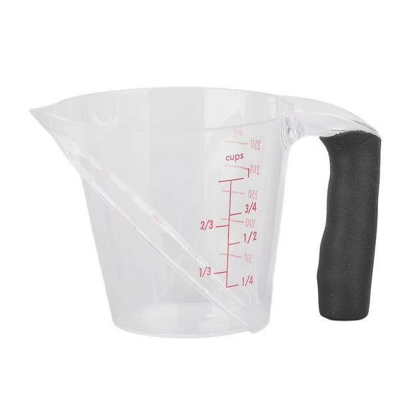 Falleo Clearance Measuring Cup Heat Resistant Angled Plastic Measuring Mug with Handle for Drinking Baking Cooking Pouring Liquid 250ml