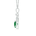 thumbnail image 2 of ANGARA Natural Emerald Knotted Heart Pendant with Diamond in 14K White Gold for Women (Size-6mm) | May Birthstone, Birthday, Anniversary, Jewelry Gift for Women | Natural Emerald Necklace, 2 of 8