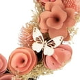 thumbnail image 4 of Northlight 10" Pink Wooden Rose Heart Spring Wreath with Butterflies, 4 of 5