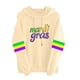 thumbnail image 2 of Uootdi Mardi Gras Womens Drawstring Hoodies for Women Carnival Crewneck Heart Print Hooded Long Sleeve Pullover Festive Color Block Loose Sweatshirts Gift, 2 of 5