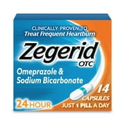 Zegerid Heartburn Relief, 24 Hour Heartburn Medicine, Omeprazole & Sodium Bicarbonate, 14 Count